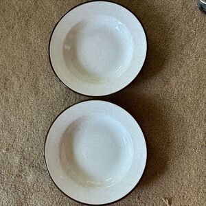 Jackson Custom China Restaurant Ware 9 1/4” Bowls Brown Stripes